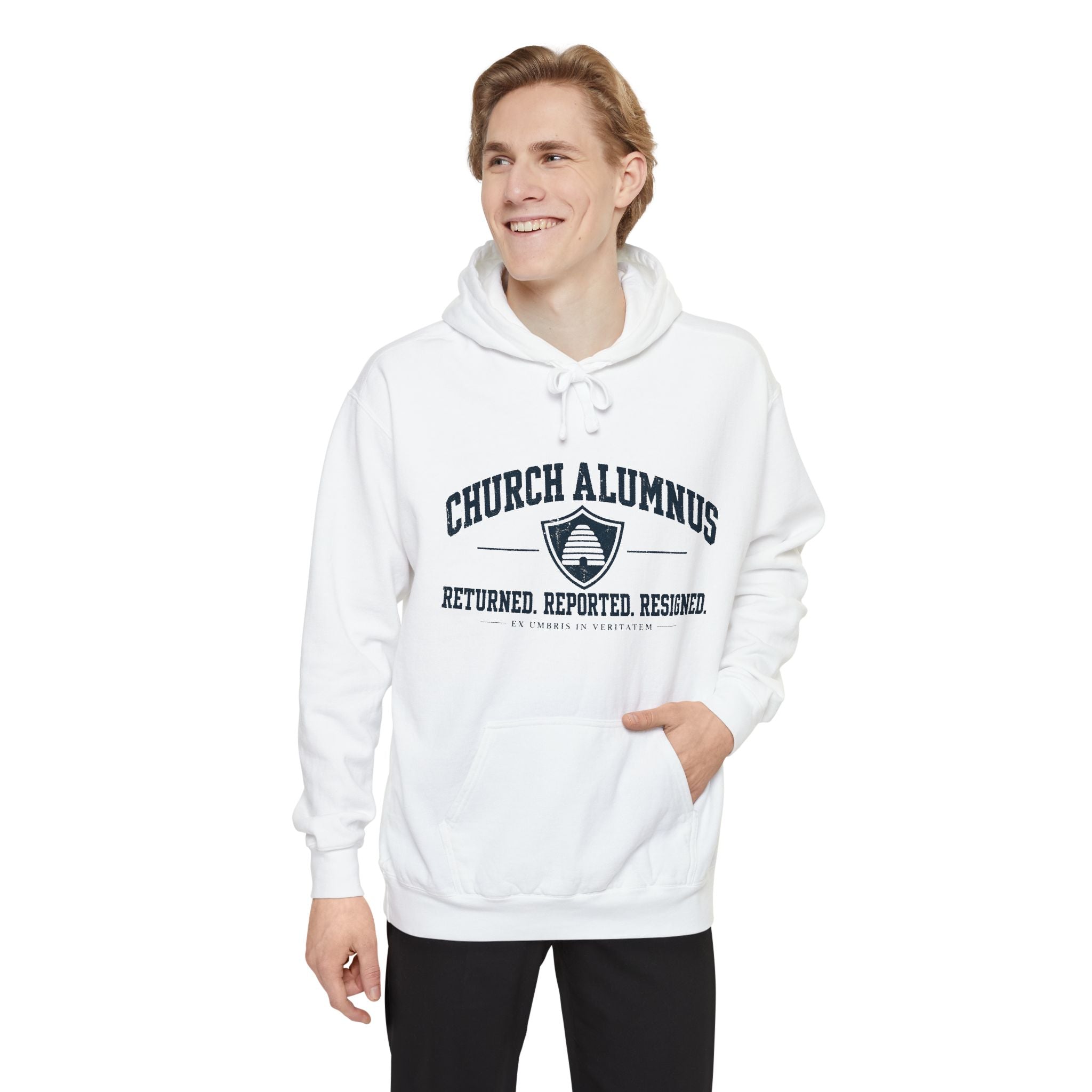 Church Alumnus Premium Heavyweight Hoodie | White | Comfort Colors 1567