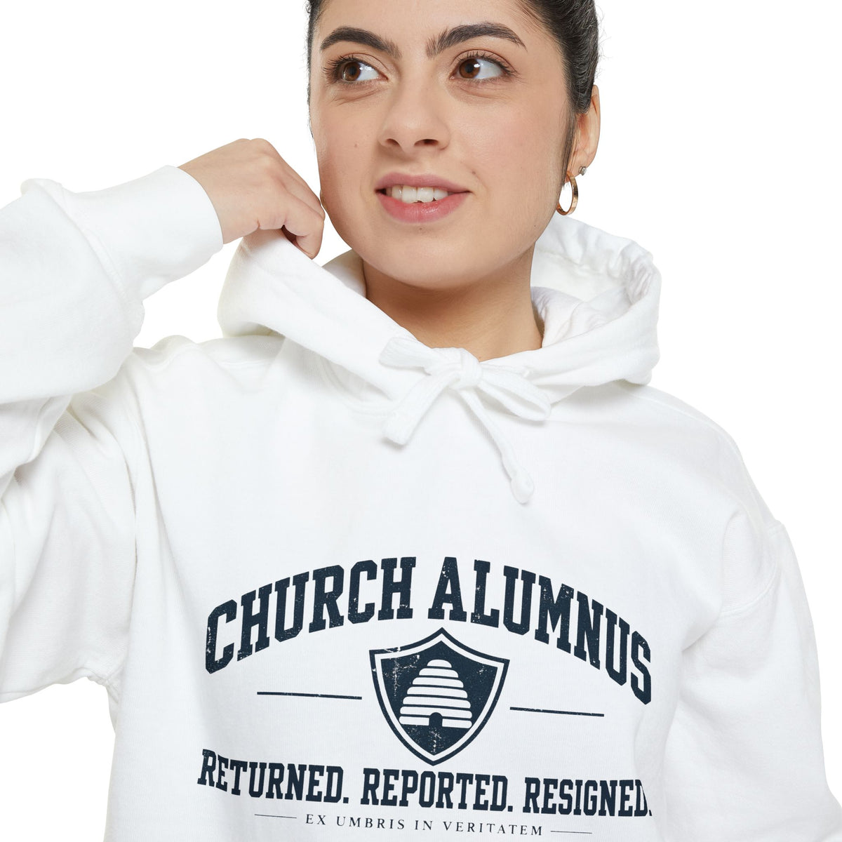 Church Alumnus Premium Heavyweight Hoodie | White | Comfort Colors 1567