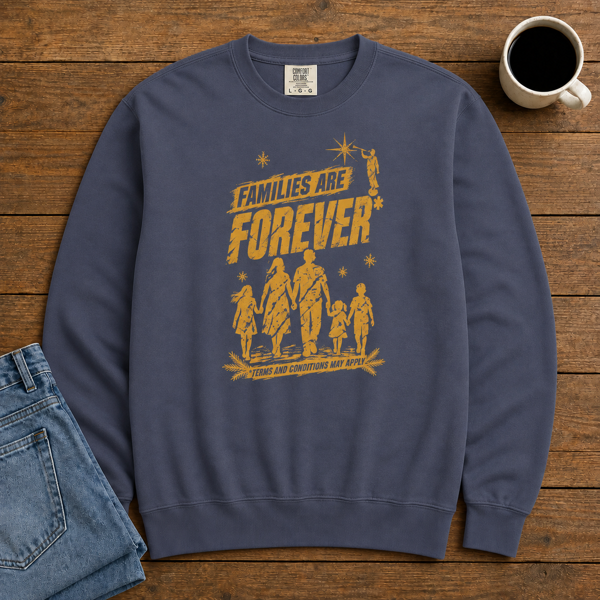 Families Are Forever* Christmas Sweatshirt | Comfort Colors 1566 | CAA