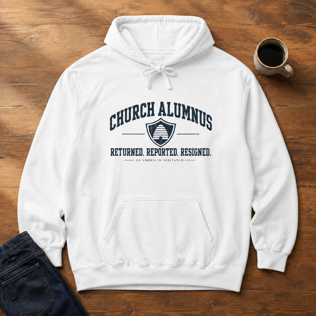 Church Alumnus Premium Heavyweight Hoodie | White | Comfort Colors 1567