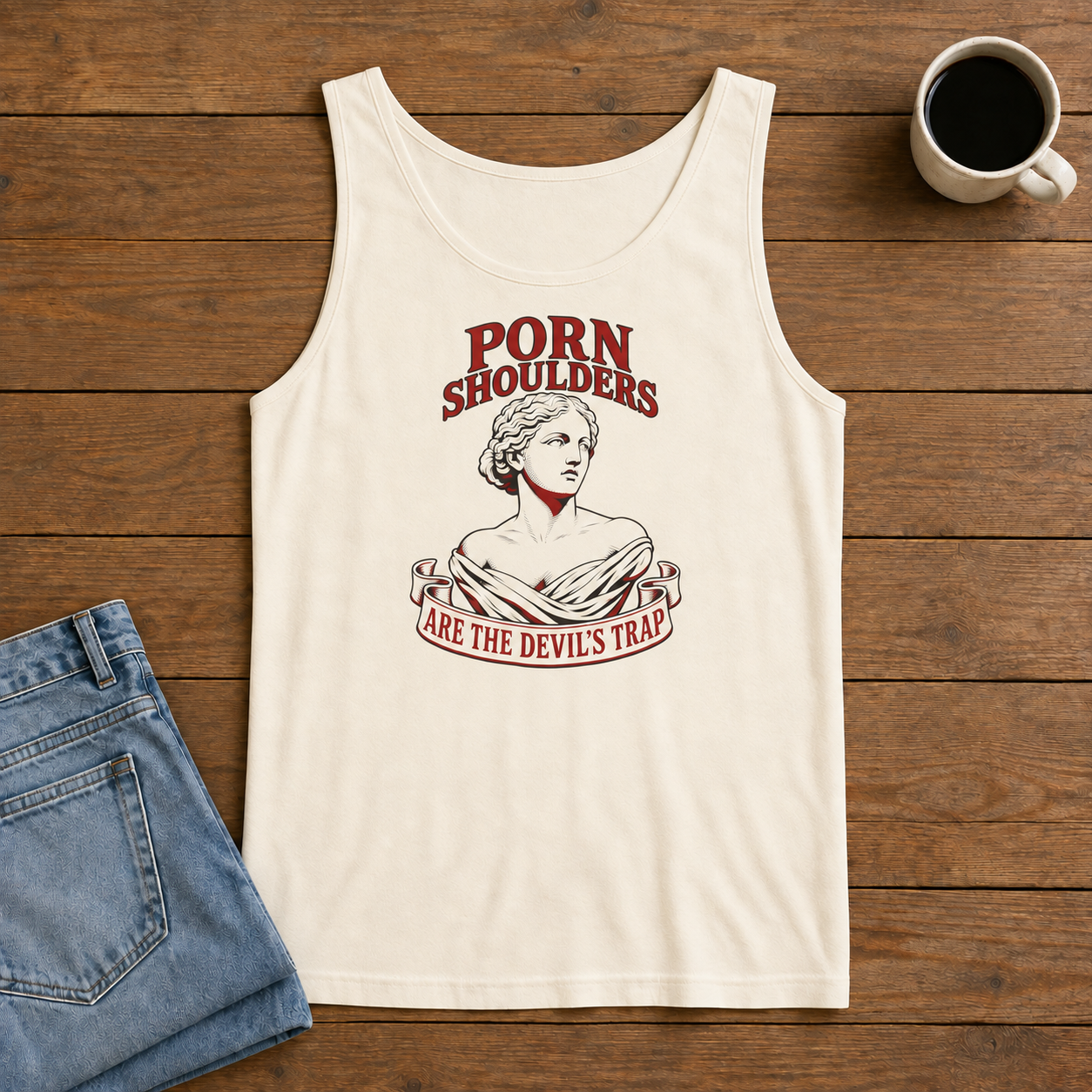 Porn Shoulders Are the Devil’s Trap Tank Top | Comfort Colors 9360 | CAA
