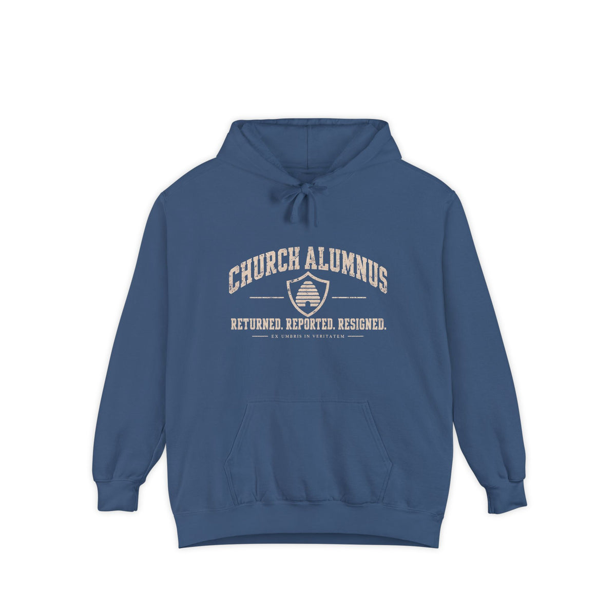 Church Alumnus Premium Heavyweight Hoodie | True Navy | Comfort Colors 1567