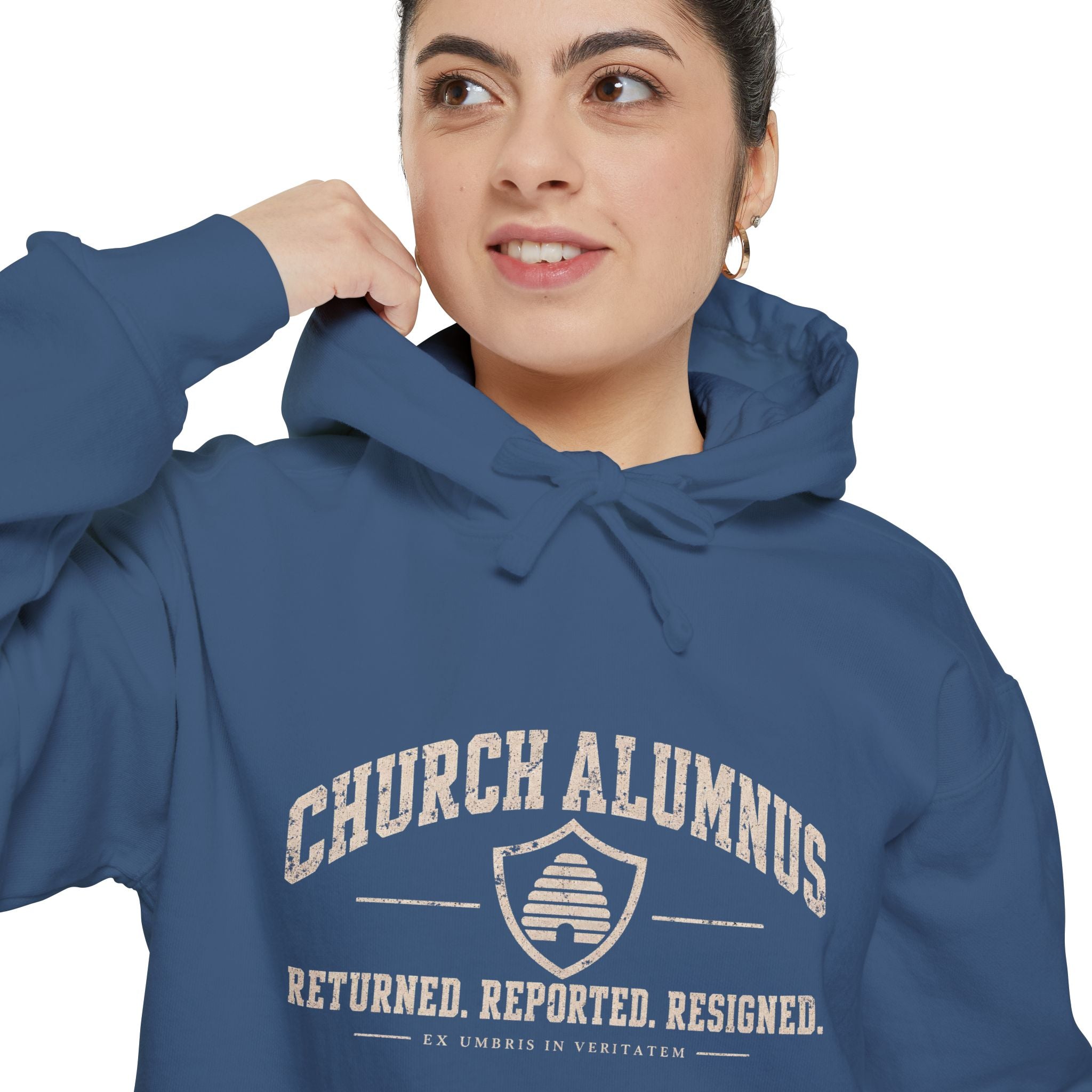 Church Alumnus Premium Heavyweight Hoodie | True Navy | Comfort Colors 1567