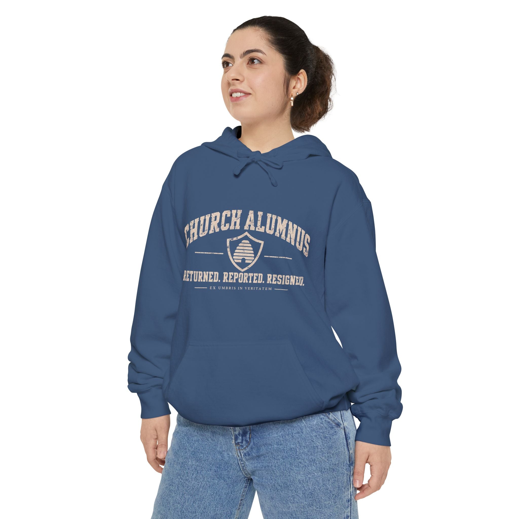 Church Alumnus Premium Heavyweight Hoodie | True Navy | Comfort Colors 1567