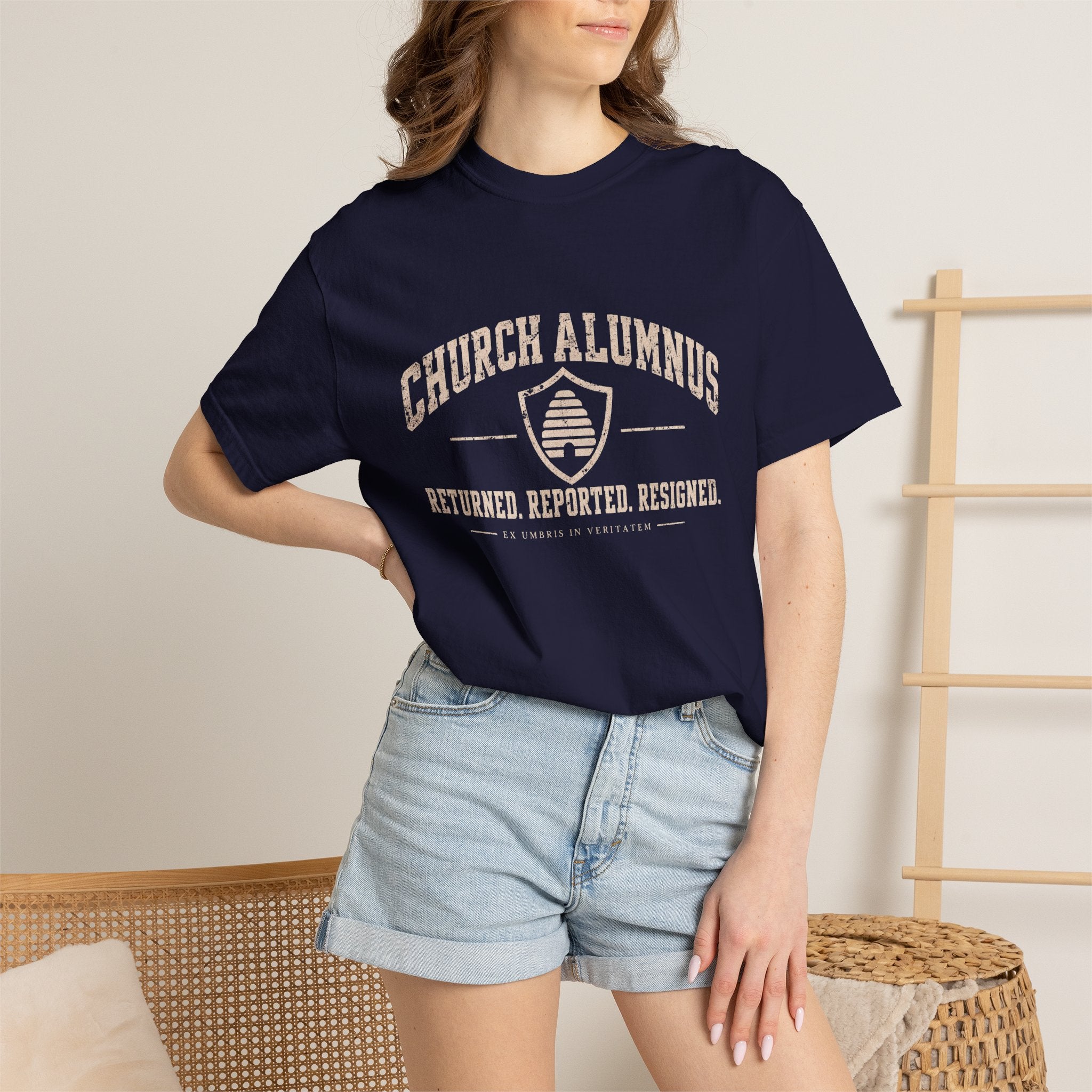 Church Alumnus T-Shirt | True Navy | Comfort Colors 1717