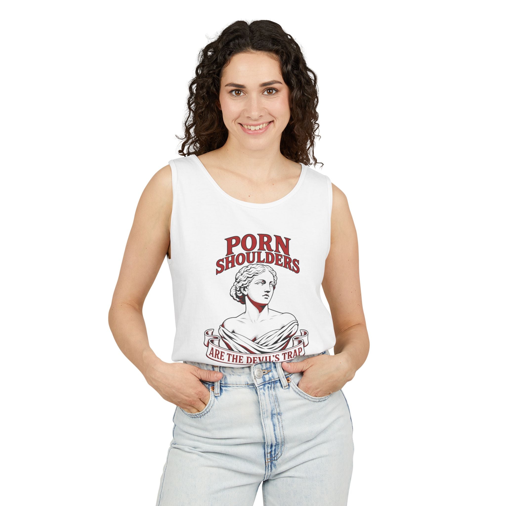 Porn Shoulders Are the Devil’s Trap Tank Top | Comfort Colors 9360 | CAA