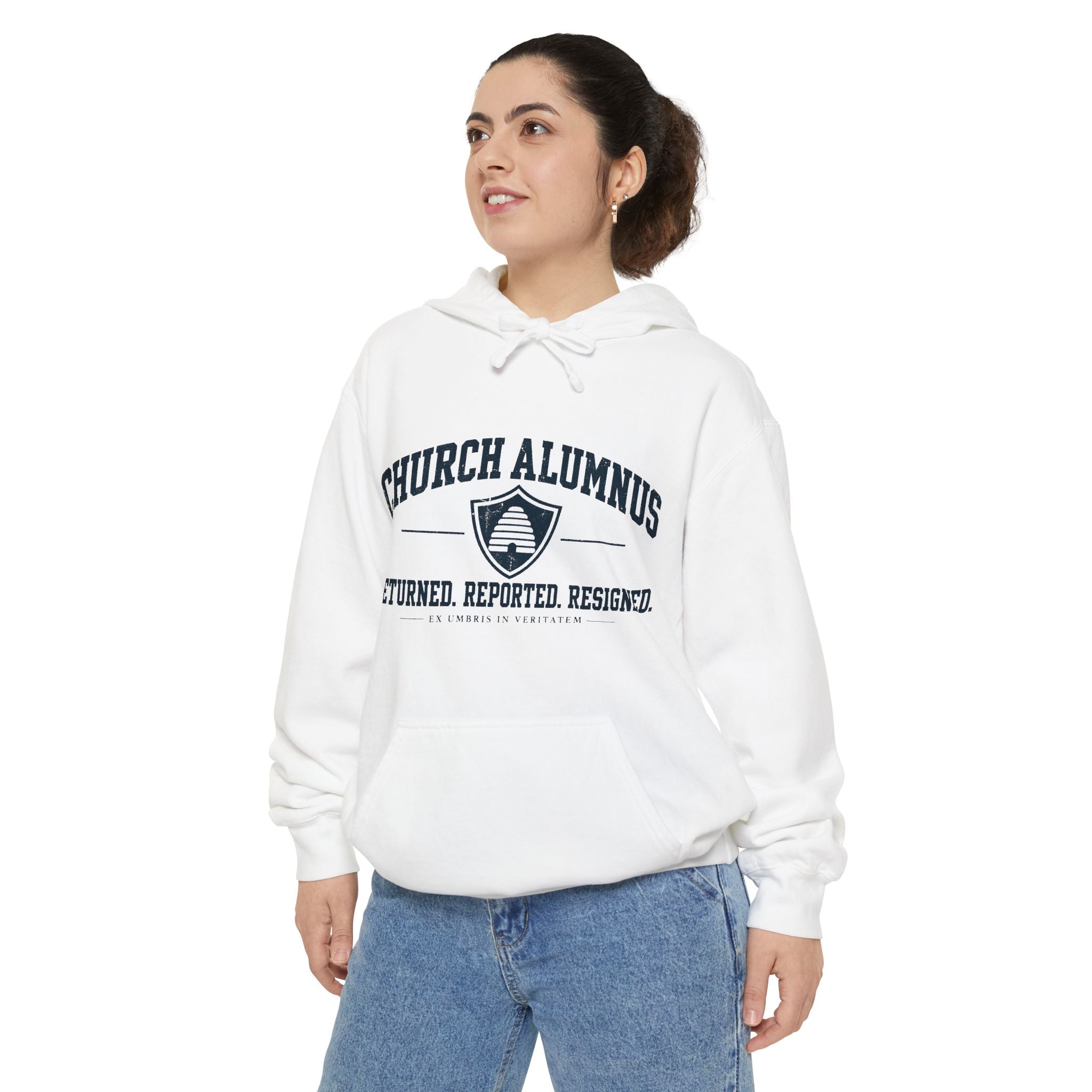 Church Alumnus Premium Heavyweight Hoodie | White | Comfort Colors 1567